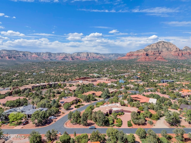 bird's eye view featuring a mountain view