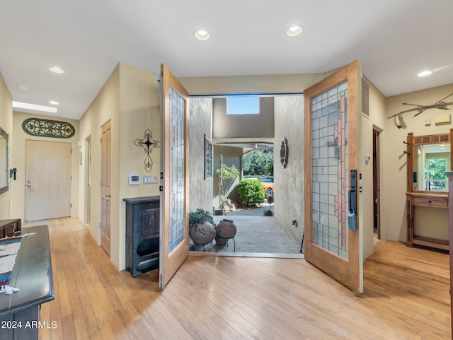 entrance foyer featuring light wood-type flooring