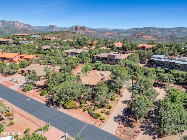 aerial view featuring a mountain view