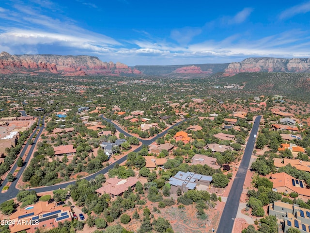 drone / aerial view with a mountain view