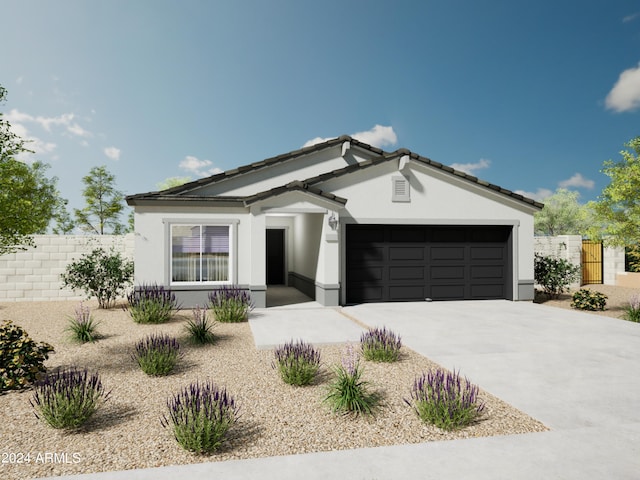 view of front of home with a garage