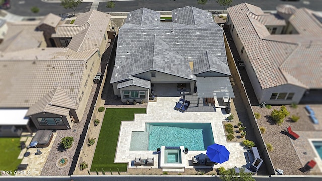3118 E Gary Way, Phoenix, AZ 85042 - aerial perspective of suburban area featuring a pool