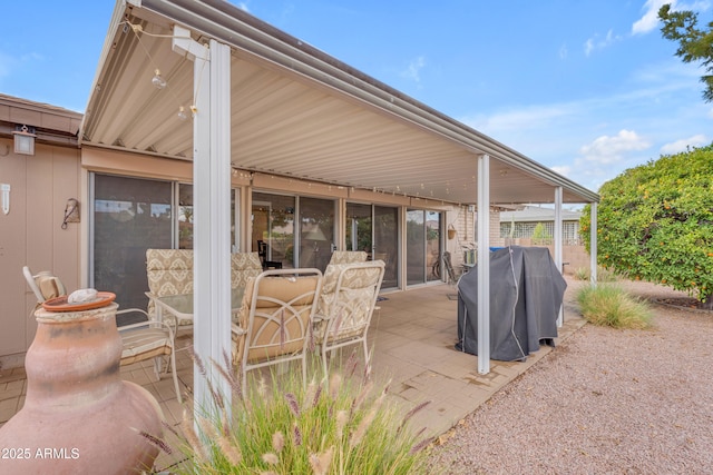 view of patio featuring area for grilling