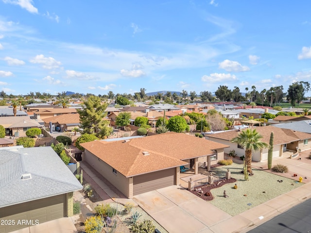 bird's eye view with a residential view