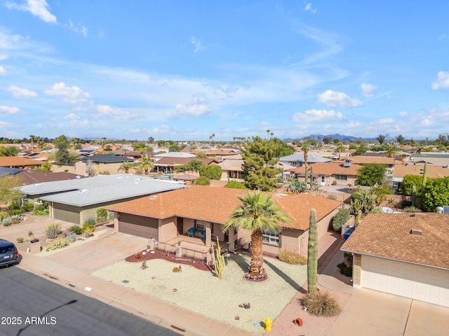 drone / aerial view with a residential view