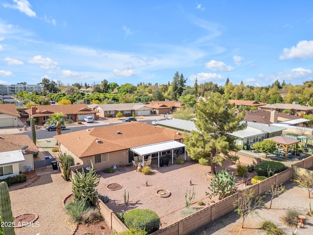 bird's eye view featuring a residential view