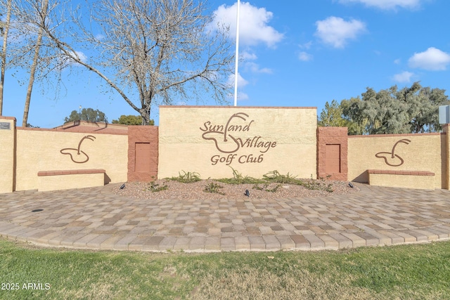 view of community sign