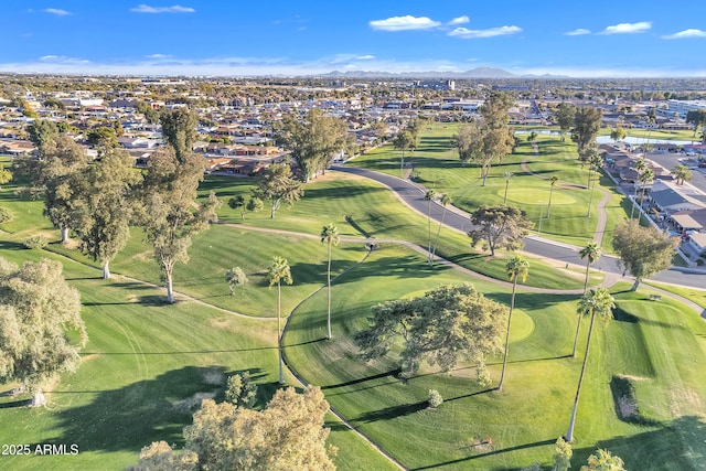 drone / aerial view featuring view of golf course