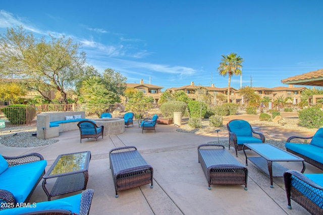 view of patio with an outdoor living space