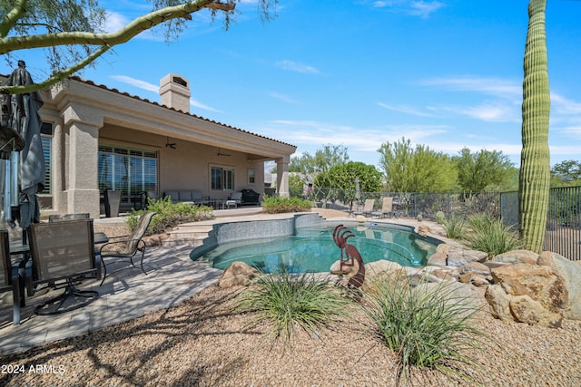 view of pool with a patio