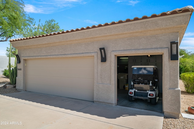 view of garage