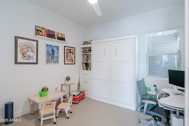 2513 E Pleasant Ln, Phoenix, AZ 85042 - carpeted home office featuring ceiling fan