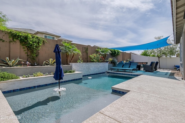 2513 E Pleasant Ln, Phoenix, AZ 85042 - view of swimming pool featuring a patio, a fenced backyard, and outdoor lounge area