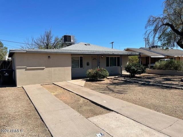 view of front of property with central AC