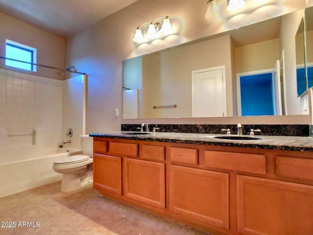 3820 E Mcdowell Rd Unit 102, Phoenix, AZ 85008 - full bath featuring toilet, shower / bath combination, and double vanity