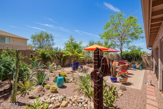 view of patio with a fenced backyard
