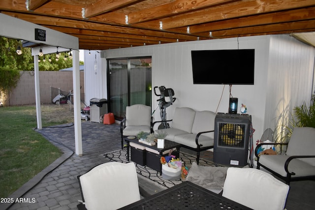 4755 E Gary St, Mesa, AZ 85205 - view of patio / terrace with outdoor lounge area and a pergola