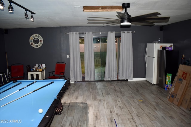 4755 E Gary St, Mesa, AZ 85205 - recreation room featuring ceiling fan, wood finished floors, and pool table