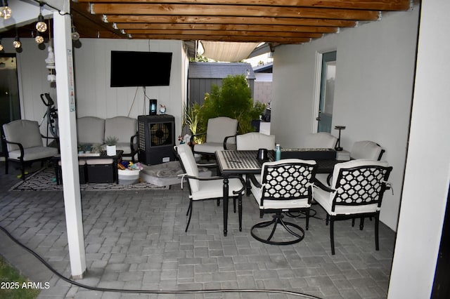 4755 E Gary St, Mesa, AZ 85205 - view of patio / terrace with outdoor lounge area, a pergola, and outdoor dining area