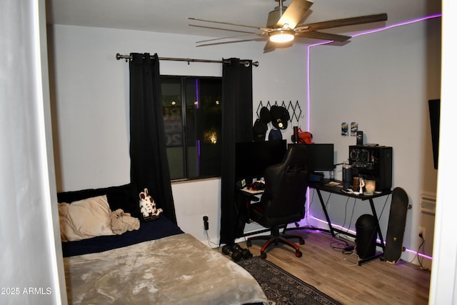 4755 E Gary St, Mesa, AZ 85205 - bedroom with wood finished floors and ceiling fan
