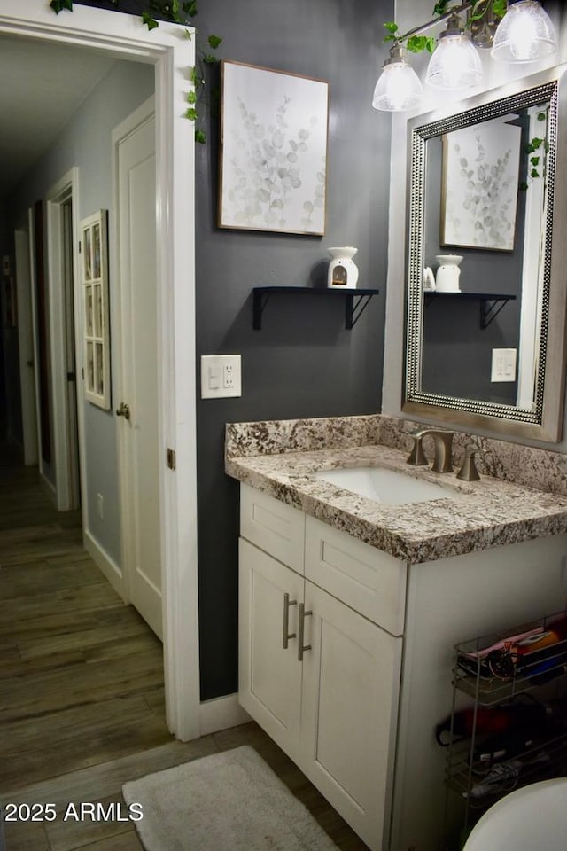 4755 E Gary St, Mesa, AZ 85205 - bathroom with vanity and wood finished floors