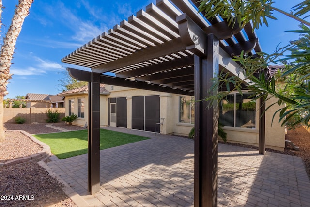 view of patio with a pergola