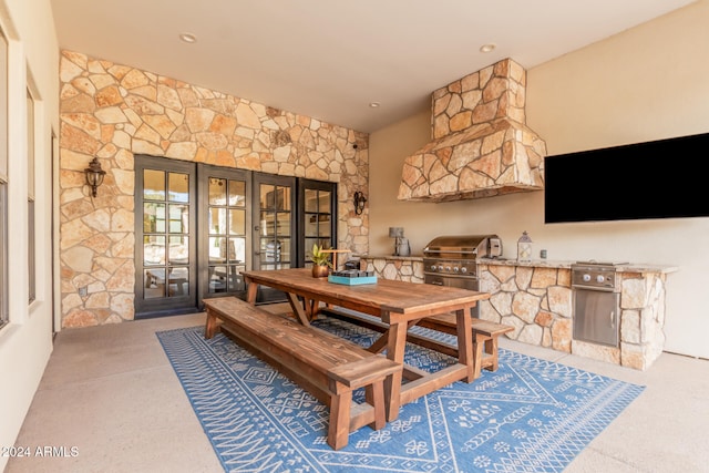 dining room with french doors