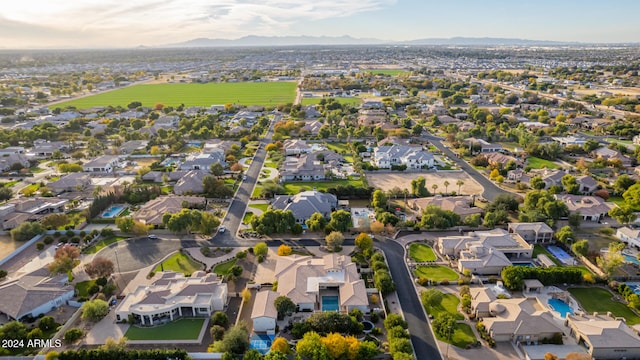 aerial view with a mountain view