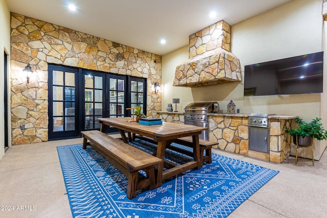 dining room with french doors