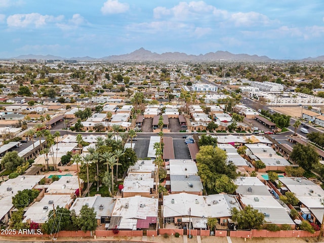 bird's eye view with a mountain view