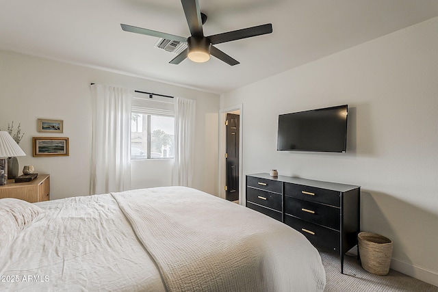 8320 E Monte Vista Rd, Scottsdale, AZ 85257 - carpeted bedroom featuring a ceiling fan and baseboards