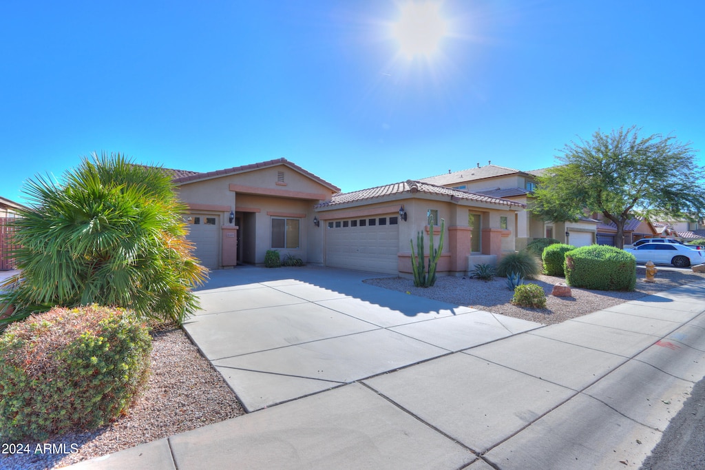 view of front of house with a garage