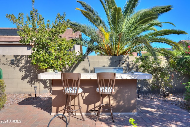 view of patio / terrace with exterior bar