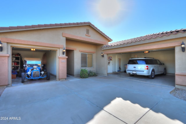 view of front of house with a garage