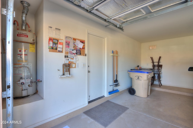 garage with water heater