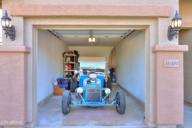 view of garage