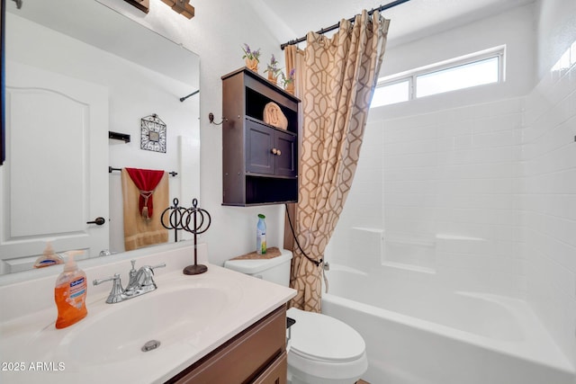 10745 W Beaubien Dr, Sun City, AZ 85373 - bathroom featuring shower / bath combo, toilet, and vanity