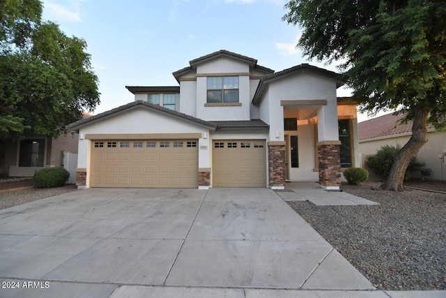 view of front facade featuring a garage