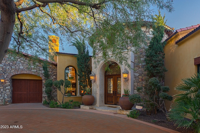 entrance to property with french doors