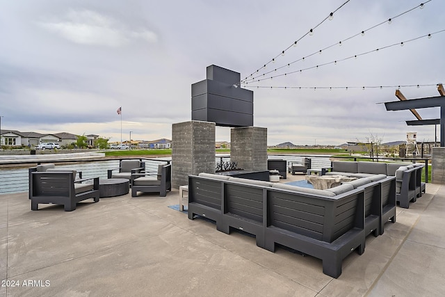 view of patio featuring an outdoor living space