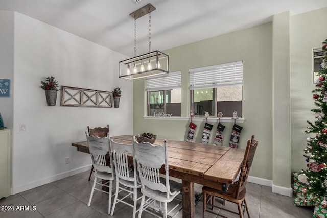 view of tiled dining room