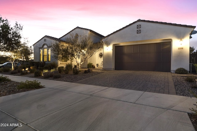 view of front of house featuring a garage