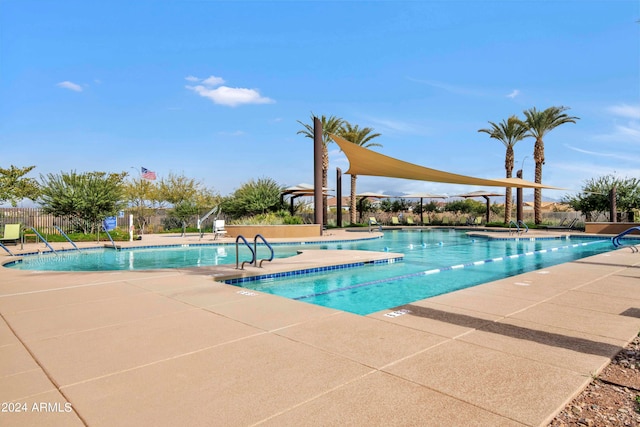 view of pool featuring a patio area