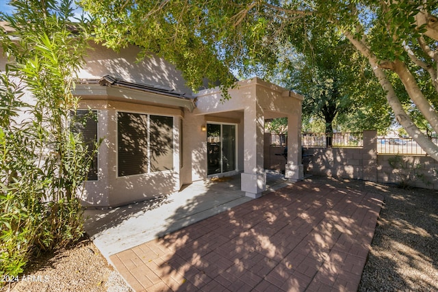 wooden deck featuring a patio area