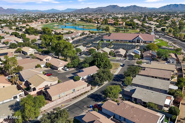 bird's eye view featuring a mountain view