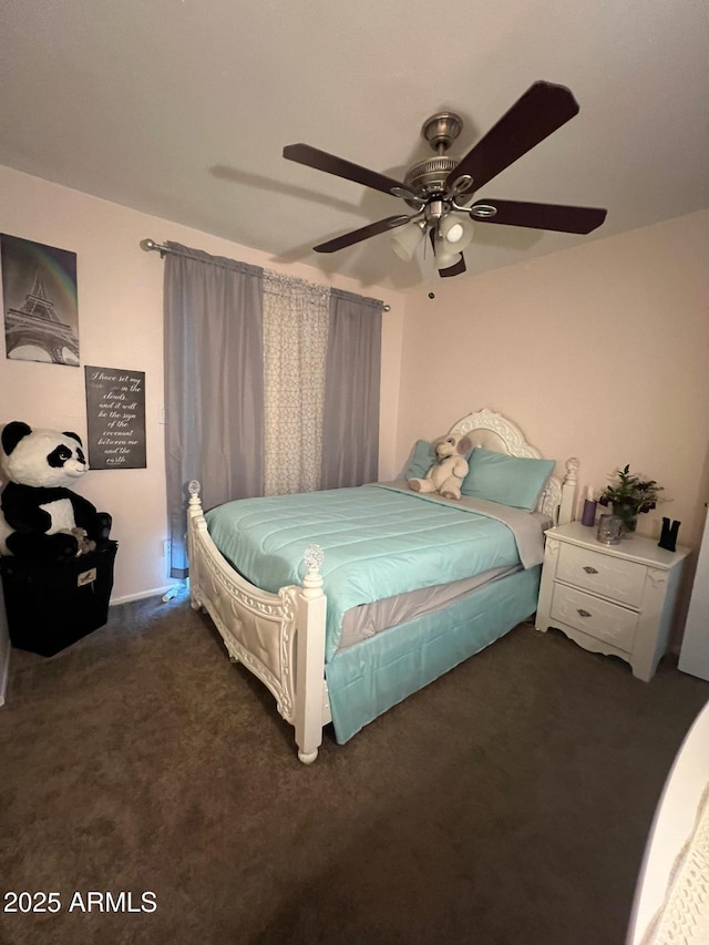 9060 N 47th Ln, Glendale, AZ 85302 - bedroom with dark colored carpet and ceiling fan