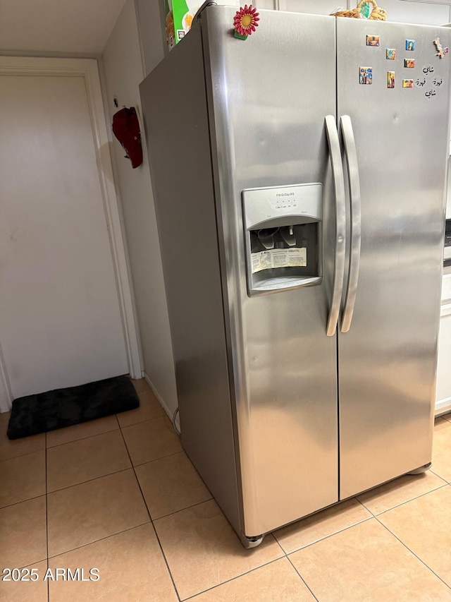 9060 N 47th Ln, Glendale, AZ 85302 - kitchen featuring stainless steel refrigerator with ice dispenser and light tile patterned floors