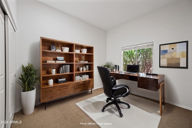 16914 E Britt Ct, Fountain Hills, AZ 85268 - home office with baseboards and light carpet
