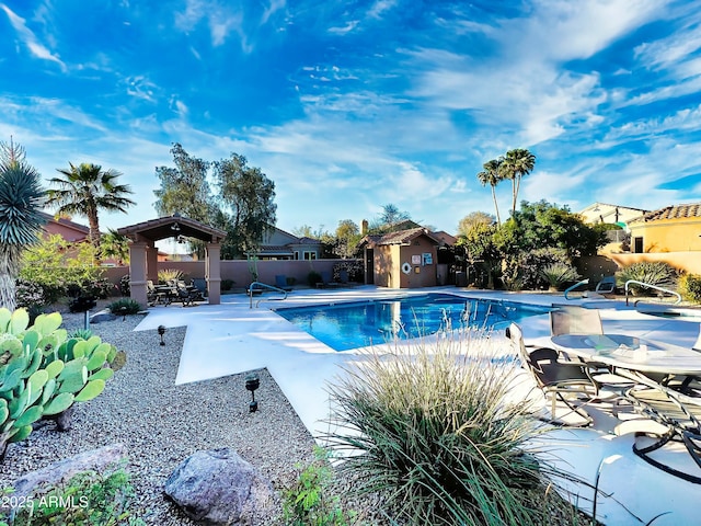 16914 E Britt Ct, Fountain Hills, AZ 85268 - view of swimming pool featuring fence, a patio, and a fenced in pool