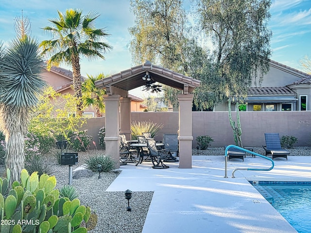 16914 E Britt Ct, Fountain Hills, AZ 85268 - view of patio with a fenced in pool and fence